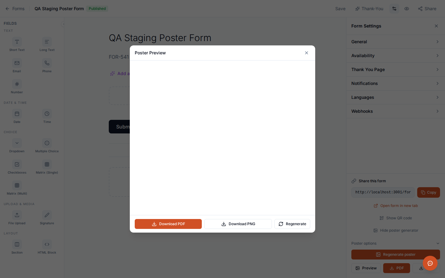 AI-generated form poster in formwhale